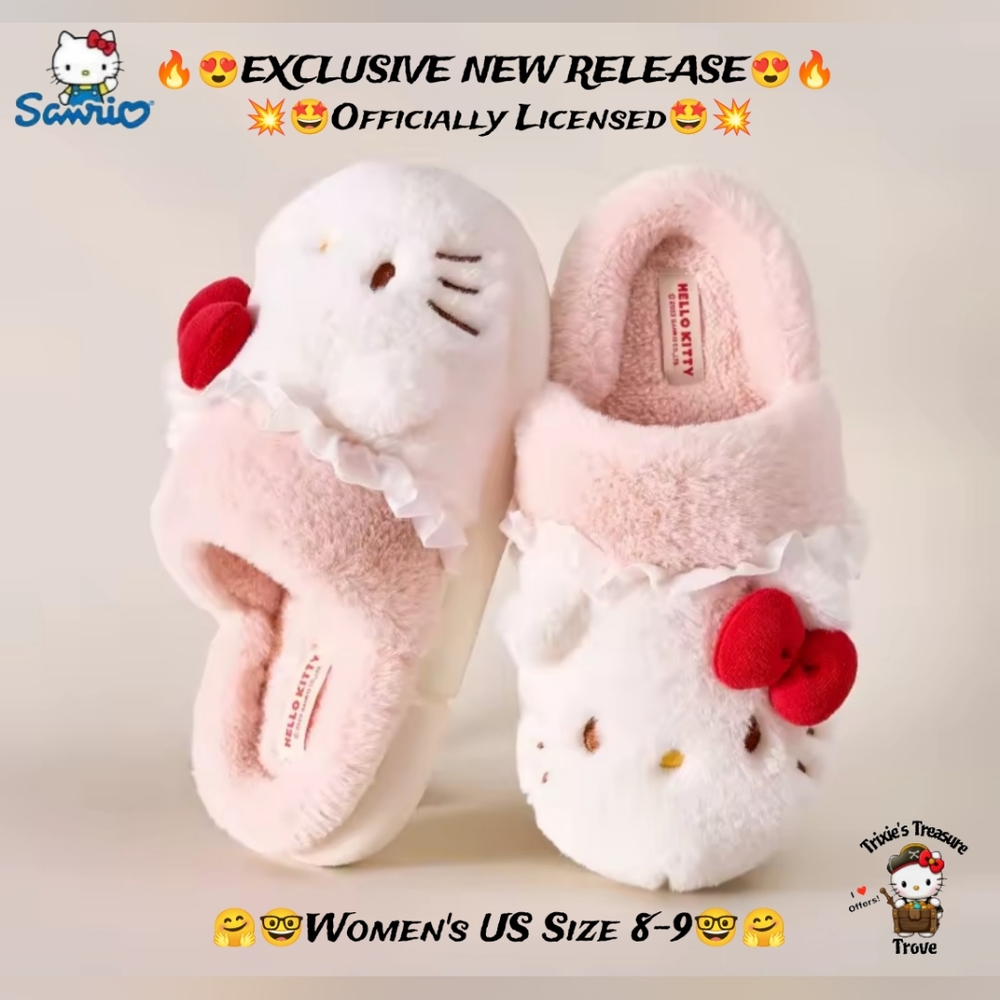 EXCLUSIVE NEW RELEASE- Hello Kitty Officially Licensed Slippers - US Size 8-9